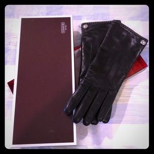 Coach Black leather gloves